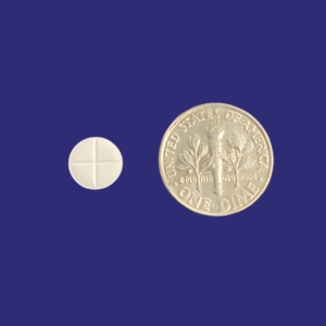 Dime next to low dose naltrexone LDN tablet, compounded in arizona. quad-scored tablet compounded in scottsdale.
